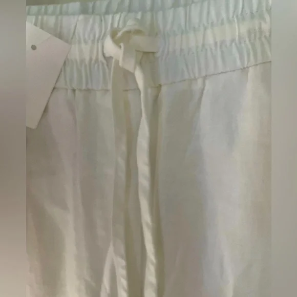 NWT J. Crew Factory White Linen Blend Drawstring Pants Sz 8 - Picture 5 of 16